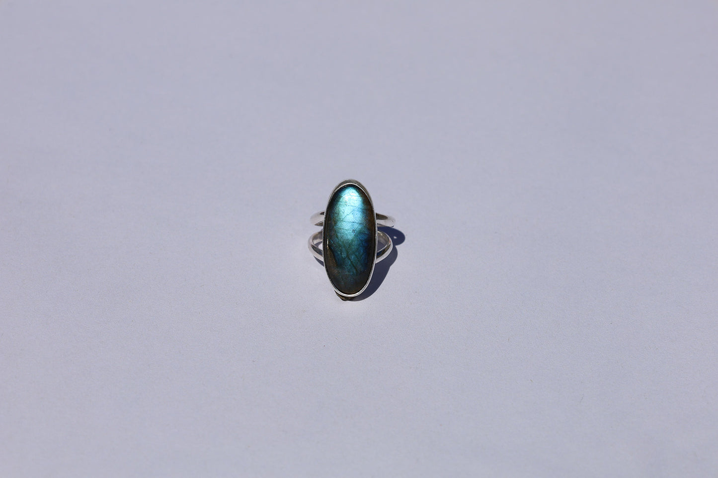 Oblong Labradorite Ring