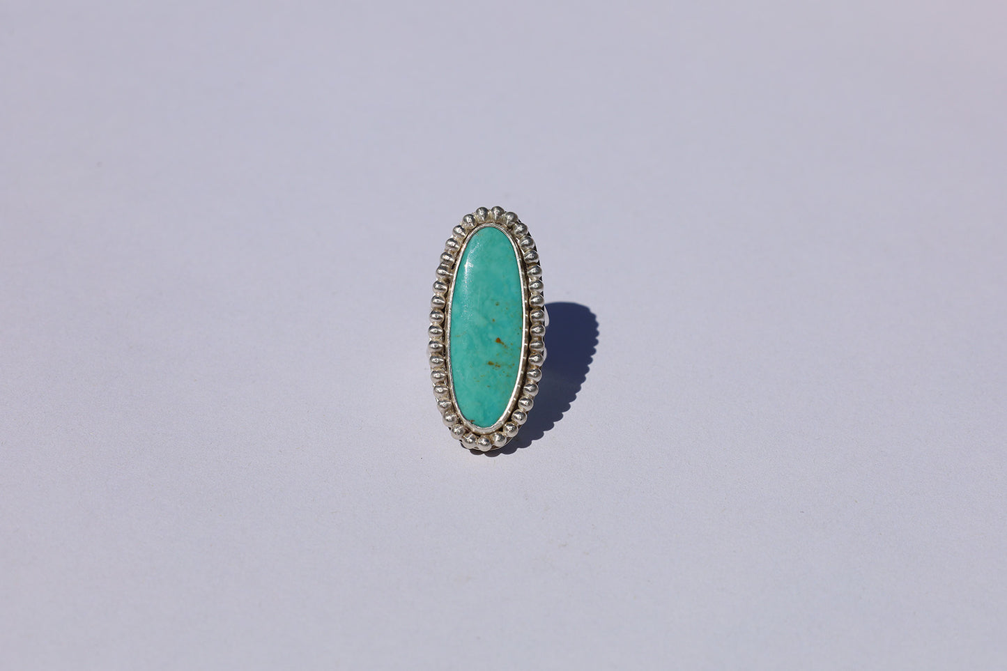 Beaded Turquoise Oblong Ring