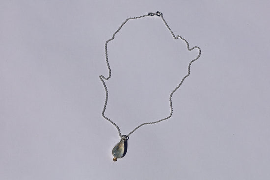 Rainbow Moonstone Dot Necklace