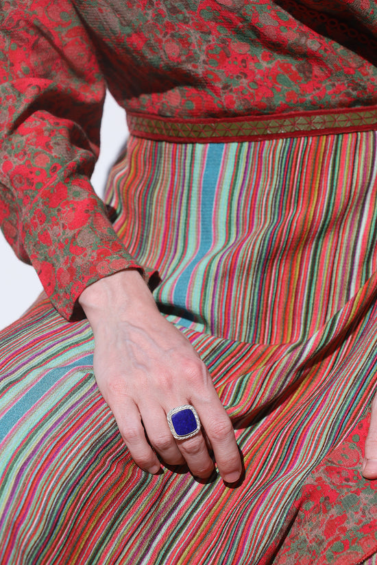 Lapis Square Rope Ring