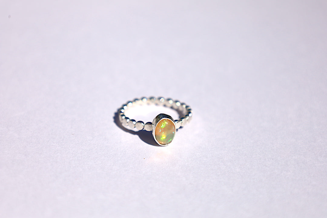 Ethiopian Opal Scalloped Ring