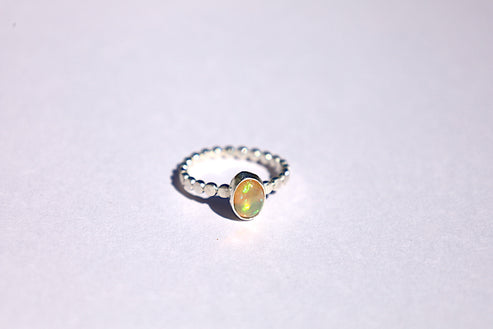 Ethiopian Opal Scalloped Ring
