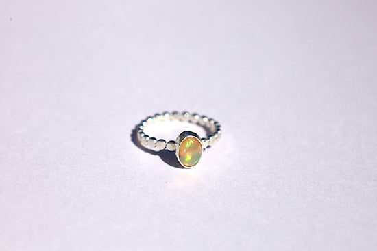 Ethiopian Opal Scalloped Ring