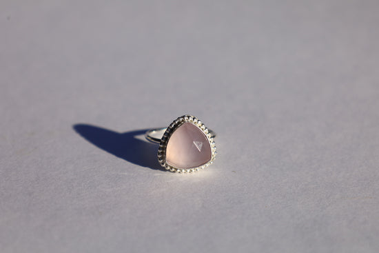 Rosecut Chalcedony Ring