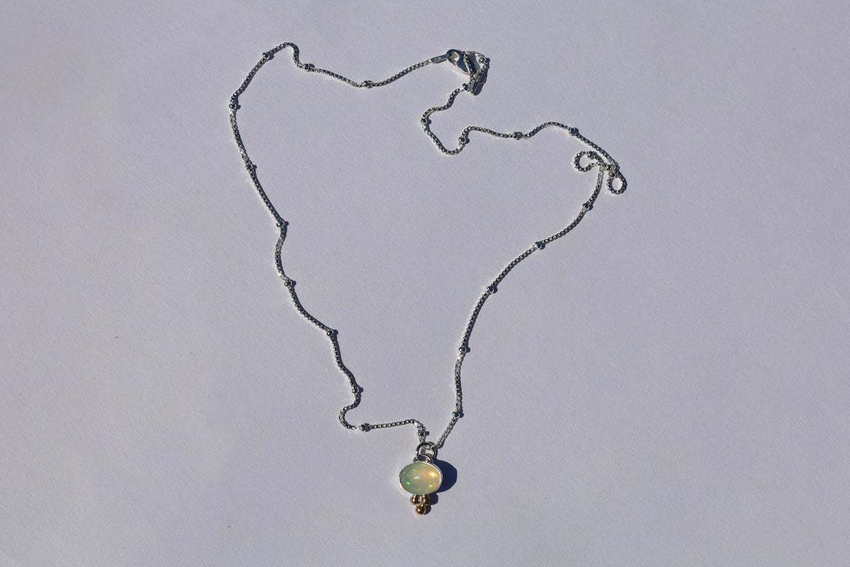 Opal Tri-Dot Necklace