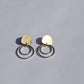 Brass Double Silver Hoop Earrings