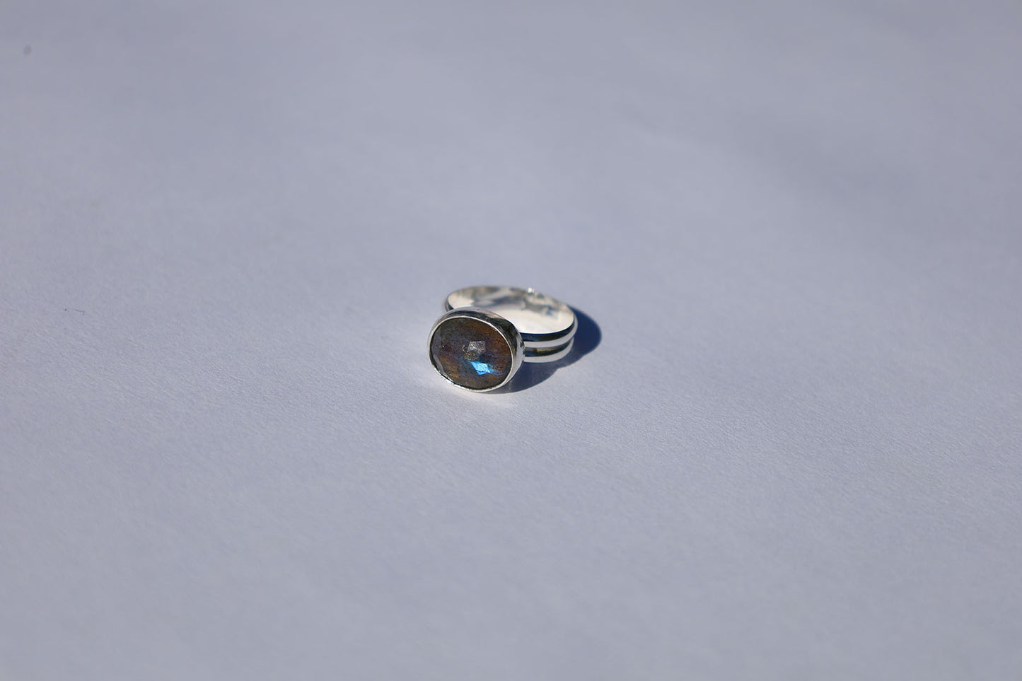 Double Band Labradorite Ring
