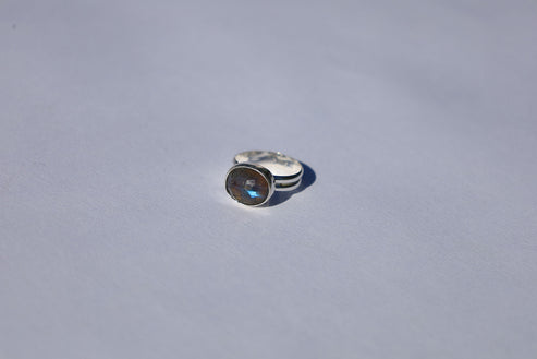 Double Band Labradorite Ring