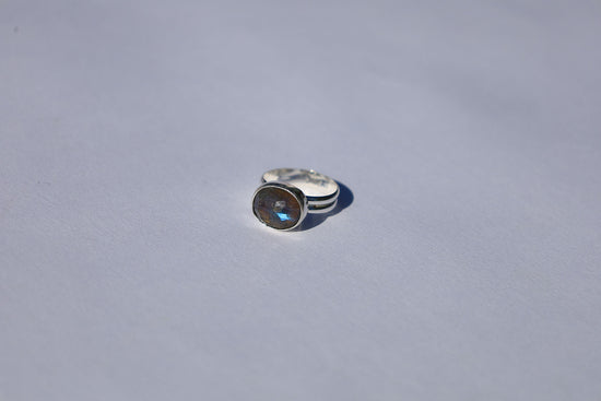 Double Band Labradorite Ring