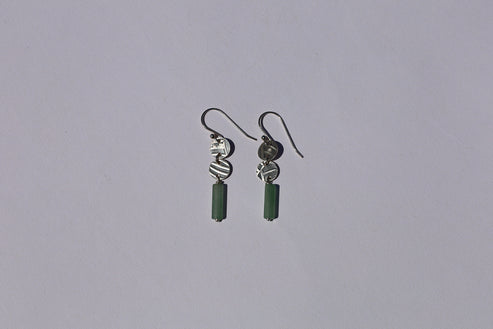 (#14) Double Round Aventurine Danglers