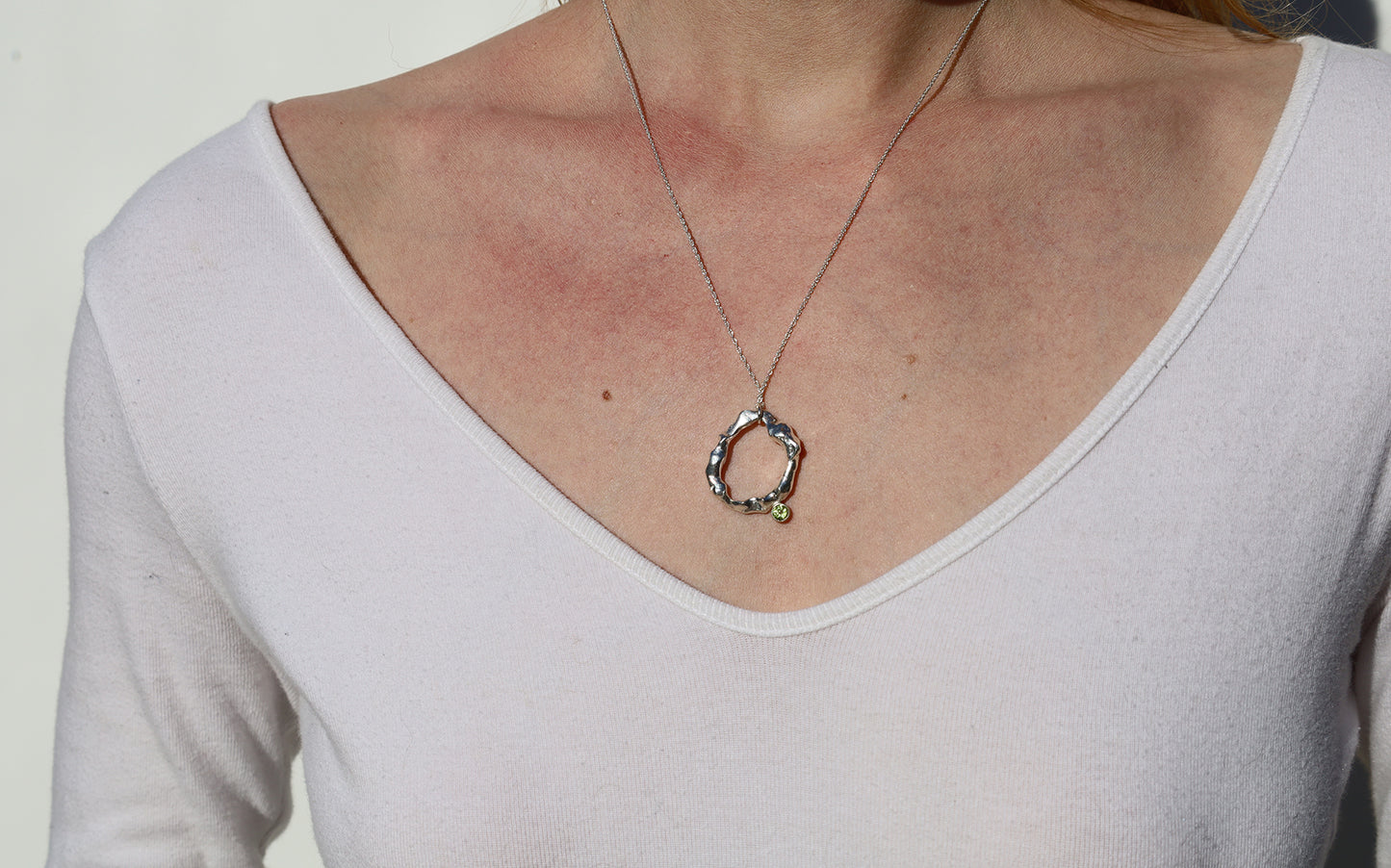 Abstract Orb Peridot Necklace