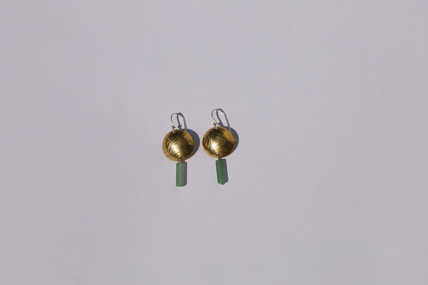(#16) Domed Aventurine Danglers