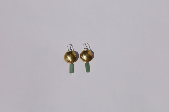 (#16) Domed Aventurine Danglers
