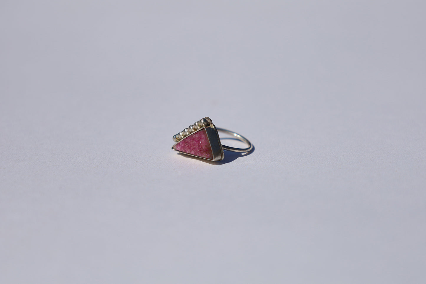Pink Druzy Beaded Ring