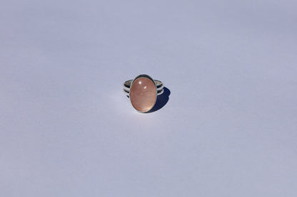 Rose Quartz Double Banded Ring