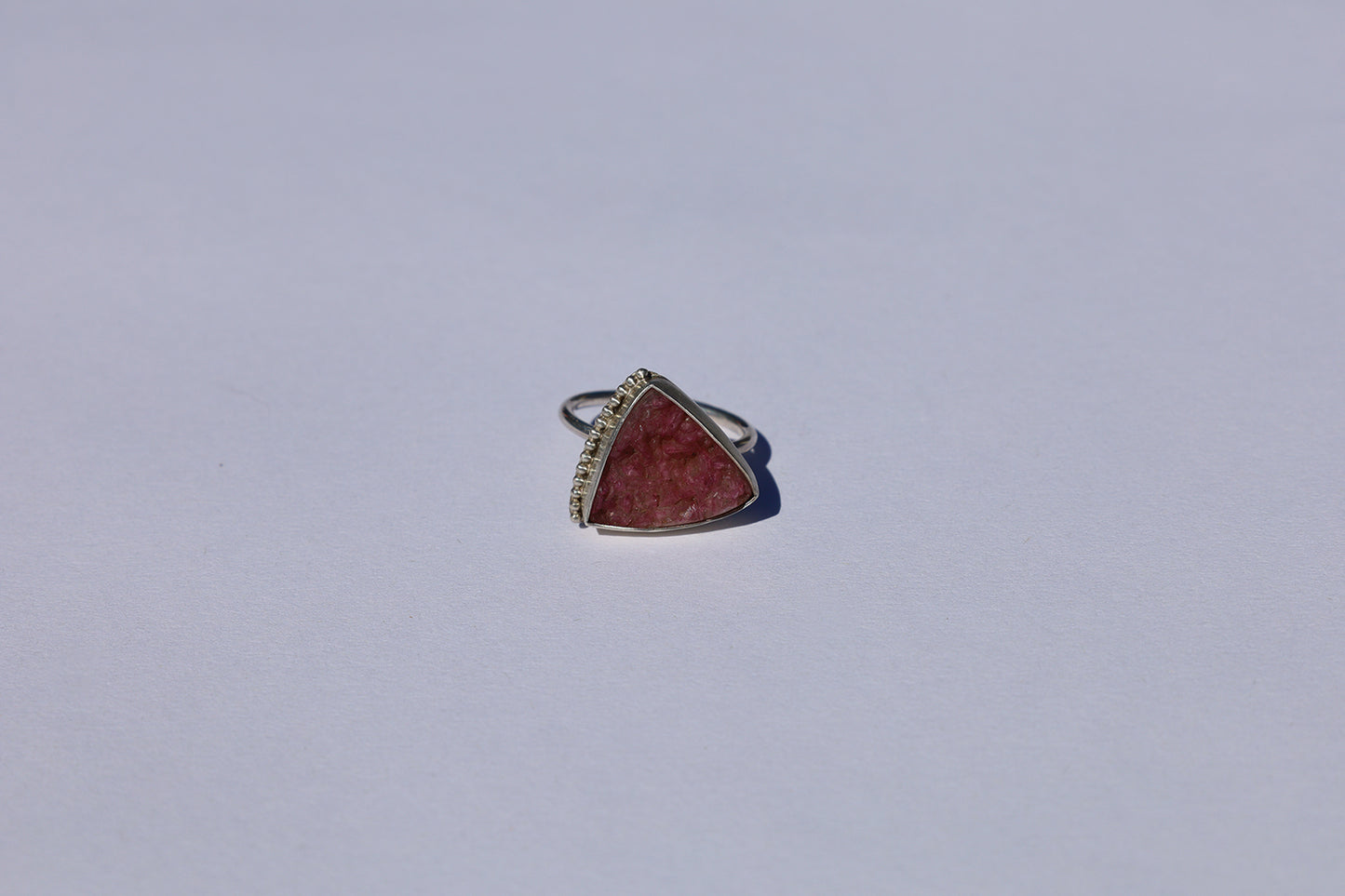 Triangular Pink Druzy Ring
