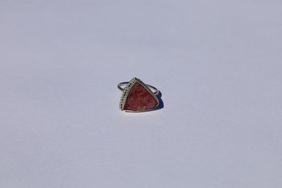 Triangular Pink Druzy Ring