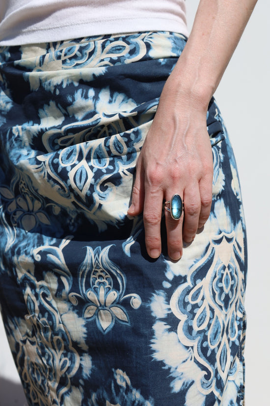 Oblong Labradorite Ring
