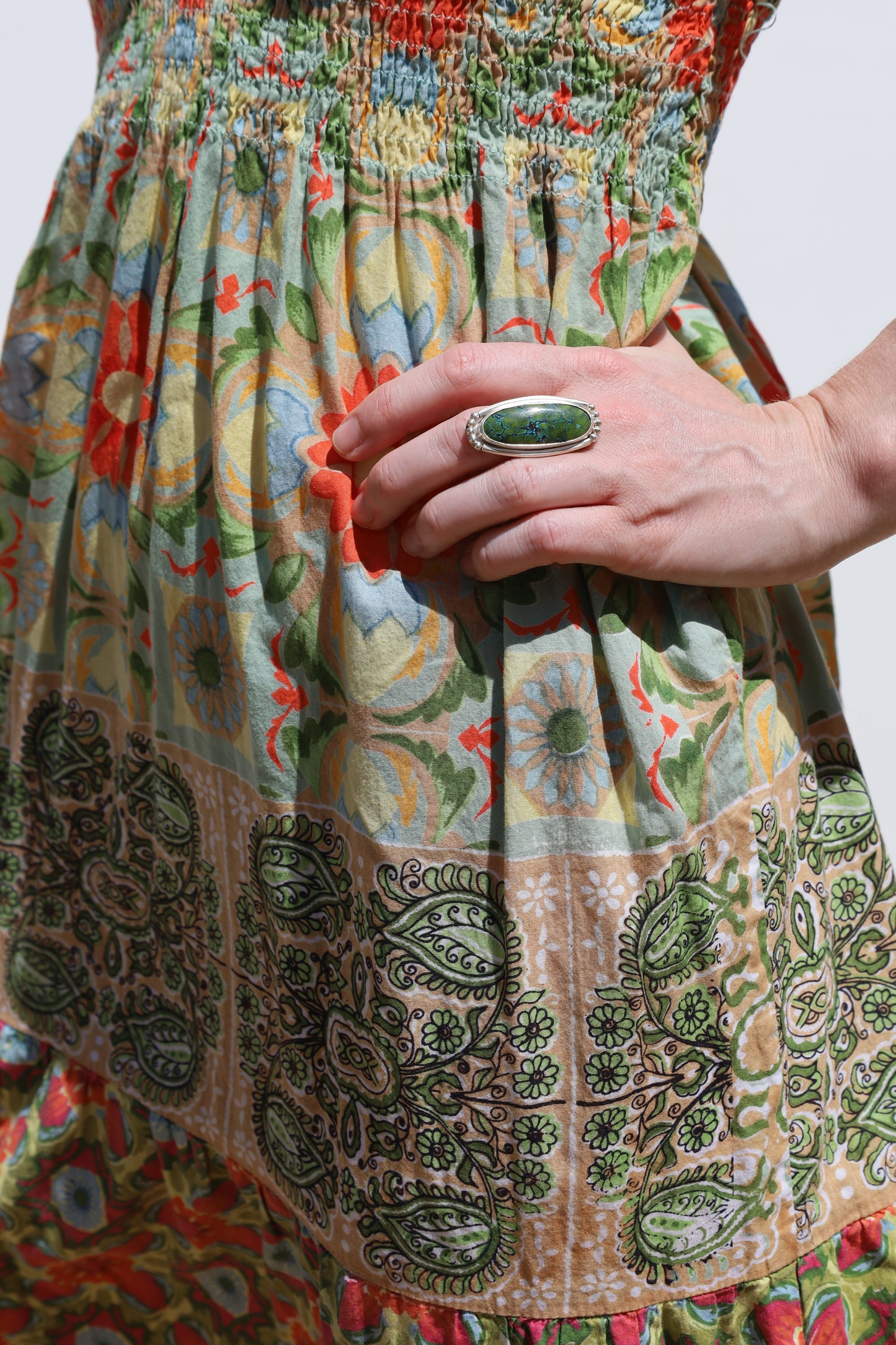 Green Goddess Oblong Ring