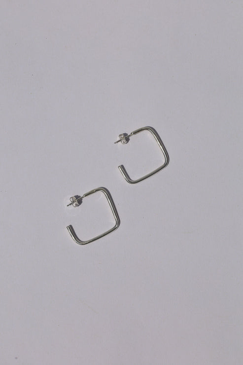 Sterling Square Hoops