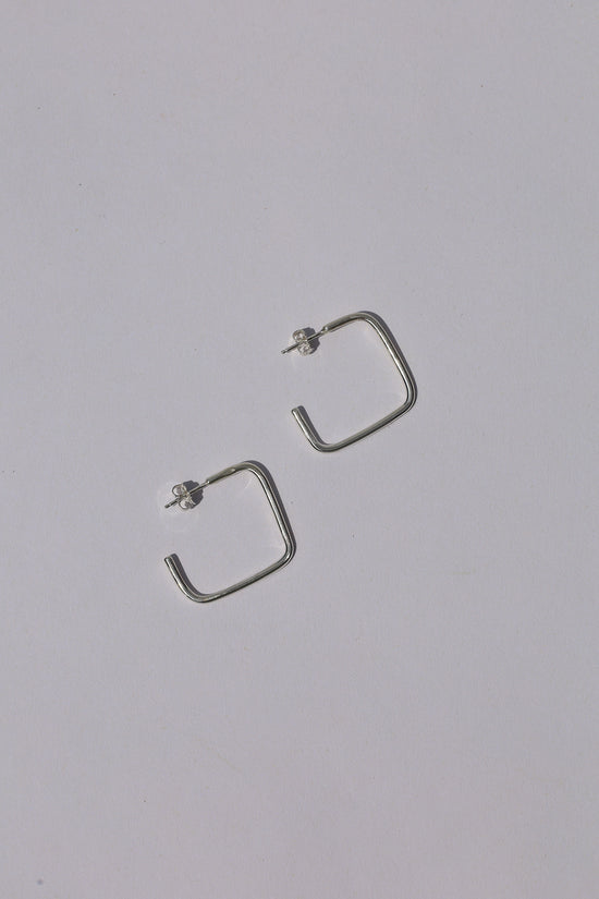 Sterling Square Hoops
