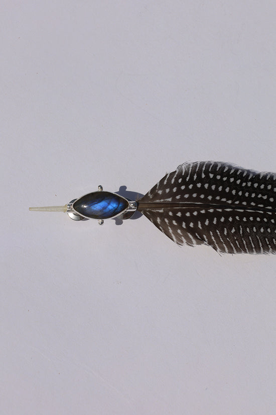 Labradorite Feather Hat Pin