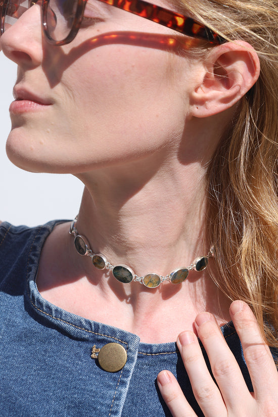 Moss Agate Choker Necklace