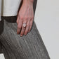 Rose Quartz Double Banded Ring