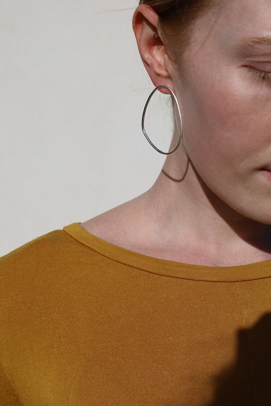 Sterling Silver Irregular Hoops
