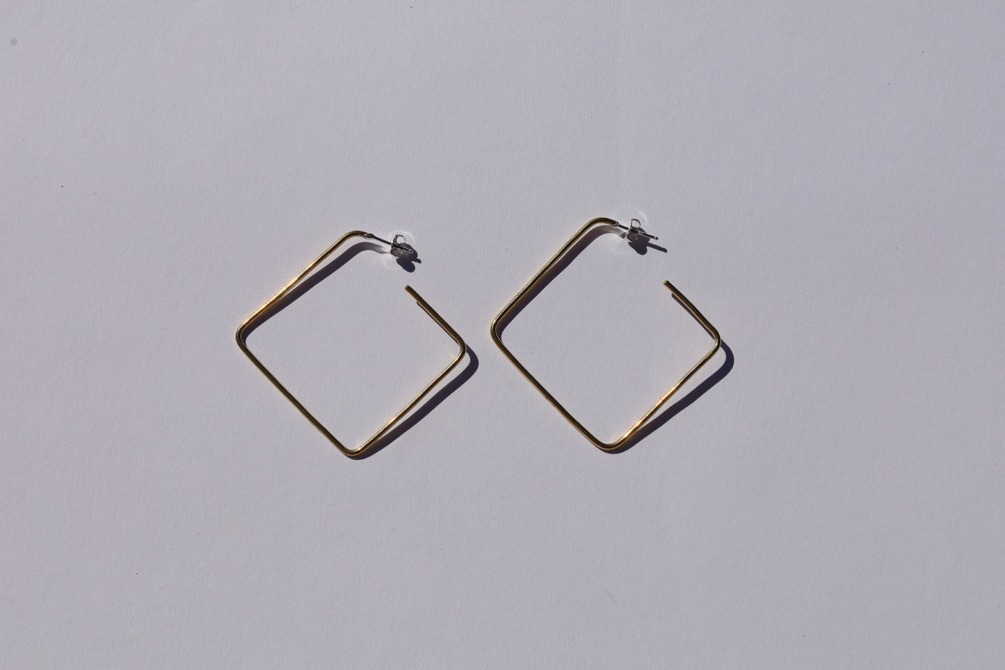 Square Brass Hoops