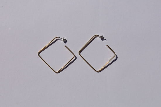 Square Brass Hoops