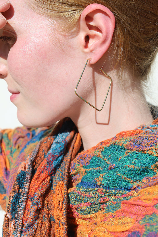 Square Brass Hoops