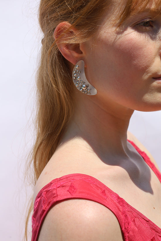 Crescent Moon Studs