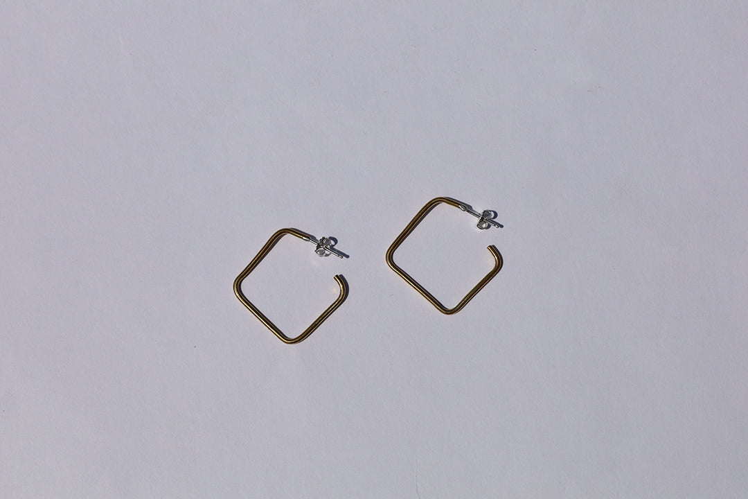 Square Brass Hoops