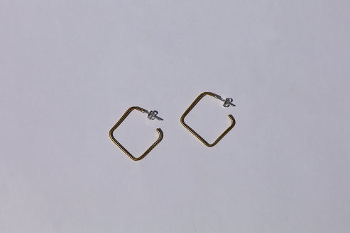 Square Brass Hoops