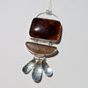 Amber & Rutilated Quartz Pendant