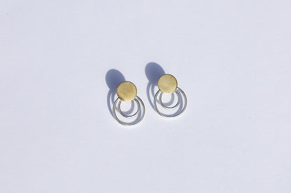 Brass Double Hoop Studs