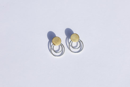 Brass Double Hoop Studs