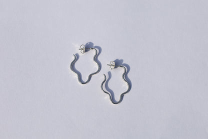 Small Silver Squiggly Hoops